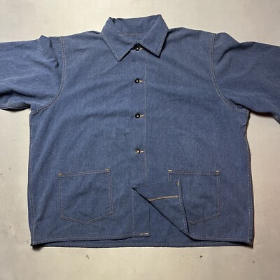 Vintage Prison Chore Denim Jacket County Jail Donut Hole Buttons