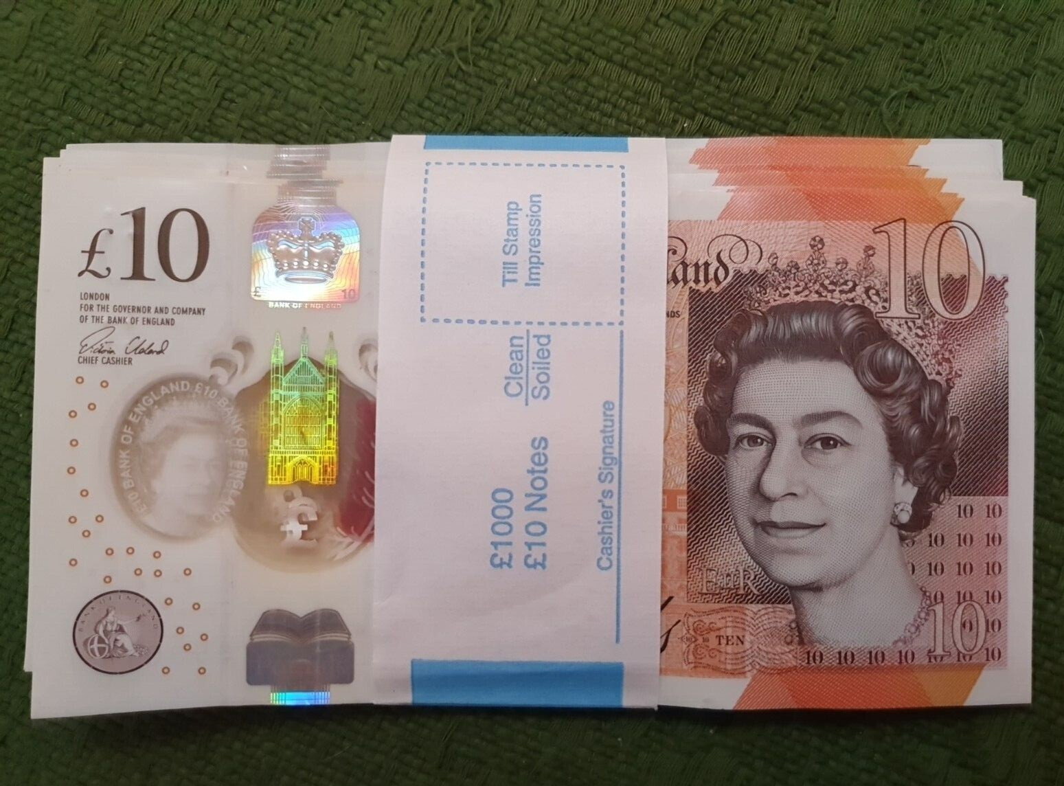 20 x £10 Bank note bands, wrappers, new, for polymer notes | eBay UK