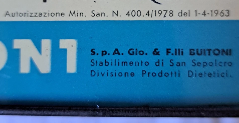 BUITONI - "BISCOTTINI NIPIOL" - ANNI ' 60 - Rara Scatola Latta Per FARMACIE - Immagine 4 di 4