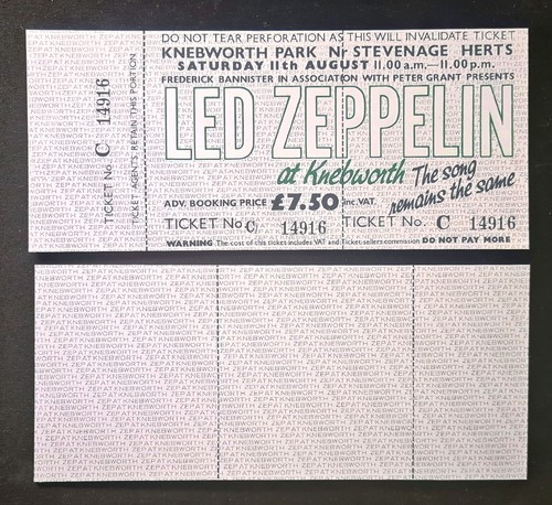 LED ZEPPELIN - MUSIC GROUP Various Reproduction CONCERT TICKETS Individual Sale - 第 30/37 張圖片