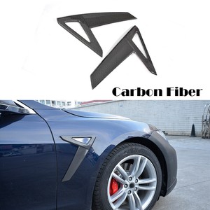 2pcs Car Side Fender Vents Cover Fit For Tesla Model S Sedan 14 17 Carbon Fiber Ebay