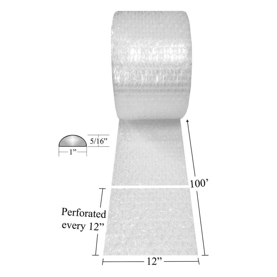 UBMOVE Bubble Roll 12" wide x 100' Wrap Medium 5/16" Perforated 12" - Image 2 of 4