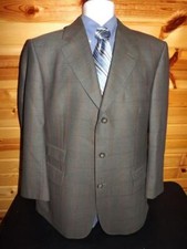 EDUARD DRESSLER BRISTOL GERMANY 44R GREEN PLAID SUPER 120's WOOL SPORT COAT