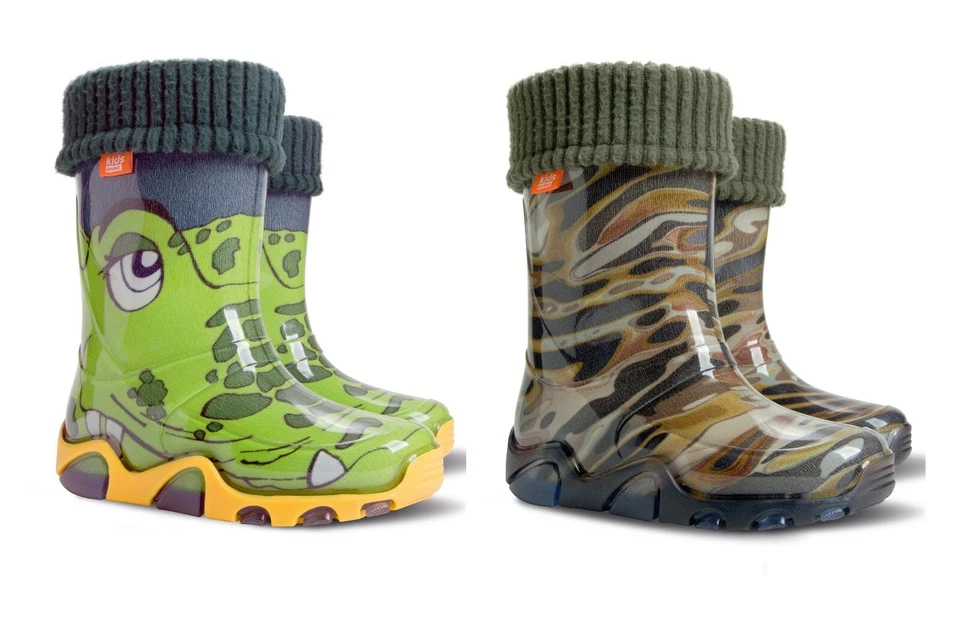 DEMAR kinder leichte Jungen Mädchen Thermostiefel Gummistiefel gefüttert