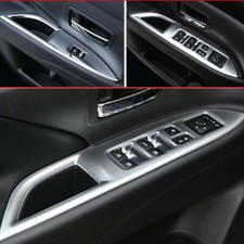 For Mitsubishi Outlander 2013-2021 Silver 4x Car Window Switch Panel Cover Trim For Mitsubishi Outlander 2013-2021 Silver 4x Car Window Switch Panel Cover Trim