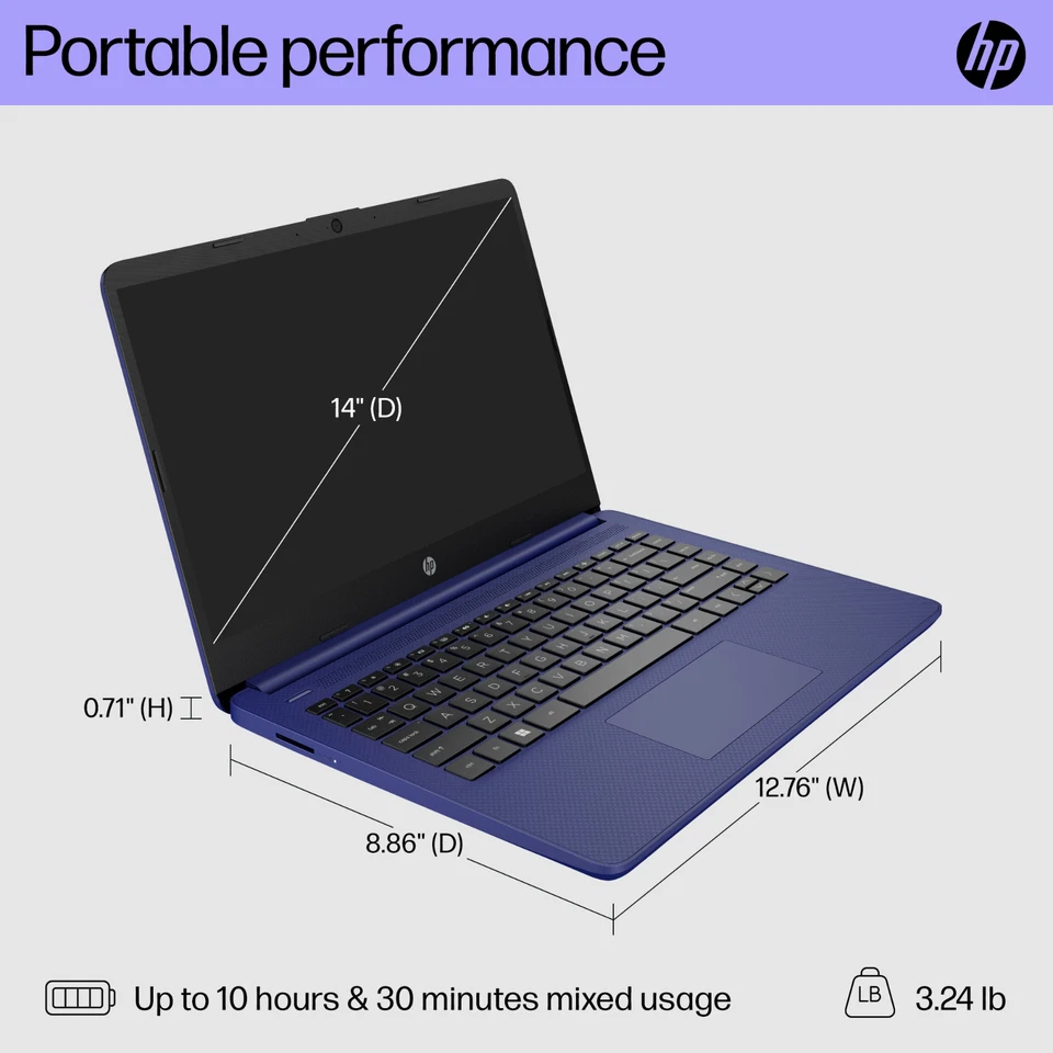 2025 HP Laptop Computer 14 Inch Touchscreen 8-Core Ryzen 7 32GB RAM 1TB SSD Pro - Image 4 of 4