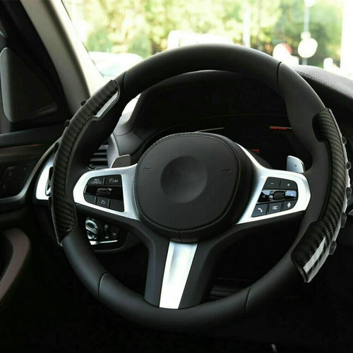 2x Cubierta Elevadora Volante Coche Fibra Carbono Antideslizante Accesorios Universales - Imagen 10 de 12