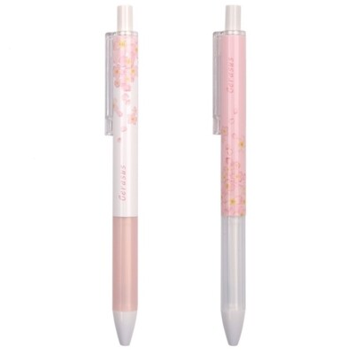 M&G Sakura Series Retractable Gel Pen Comfort Grip Pink/White