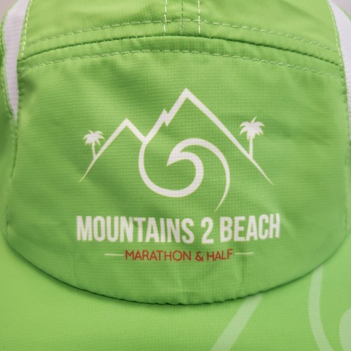 Mountains 2 Beach Marathon Hat Cap BOCO Gear 5 Panel Lightweight Strap Back Adj - Picture 2 of 8