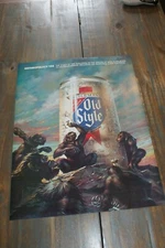 Old Style Beer Poster Sign 1983 Vintage Anthropology 134
