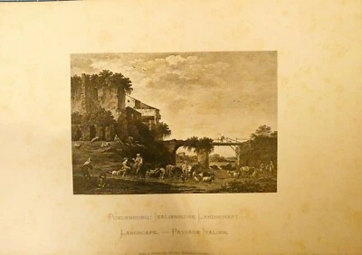 Albert Henry PAYNE Stahlstich nach Poelenburg Italienische Landschaft H-20878 - Bild 1 von 3