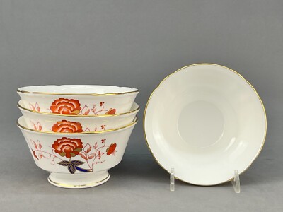 4 Vtg Royal Crown Derby Bali 5'' Rice Bowls, England; Mint