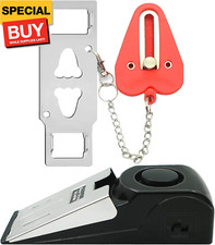 Portable Door Lock Door Stop Alarm Set, Dual Protection Home Security Door Kit