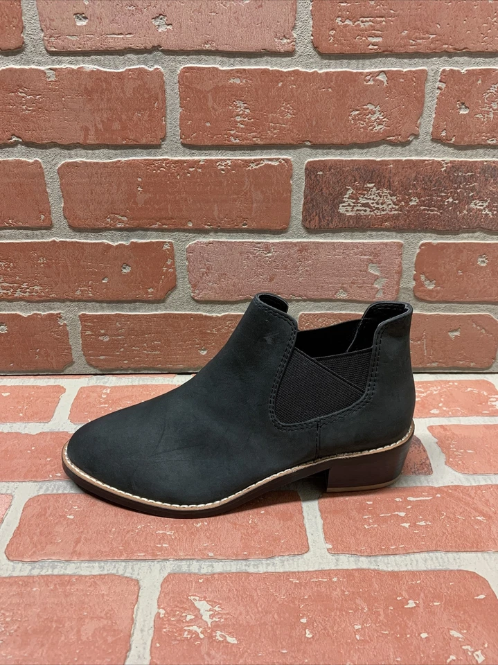 Botas al tobillo Shellys London de cuero negras con tacón bloque para mujer talla 7,5” Foto 2 de 4