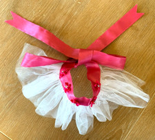 Dog Tutu Skirt Pet Apparel Puppy Costume White Pink Small or Medium Adjustable