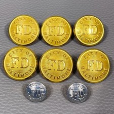CITY OF Baltimore MD Fire Department Formal Uniform Coat Replacement Buttons