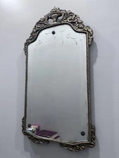 Antique Italianate Mirror Art Nuveau Arched Etched Glass Gilt Wall Mirror BH