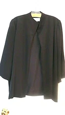 MARK HEISTER Black 100% Heavy Wt. Silk Lined Open Front No Collar Jacket. Mint