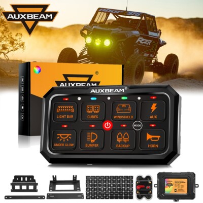 Auxbeam RA80 XL RGB 8 Gang Switch Panel For 1984-2024 Can Am Maverick X3 ATV UTV