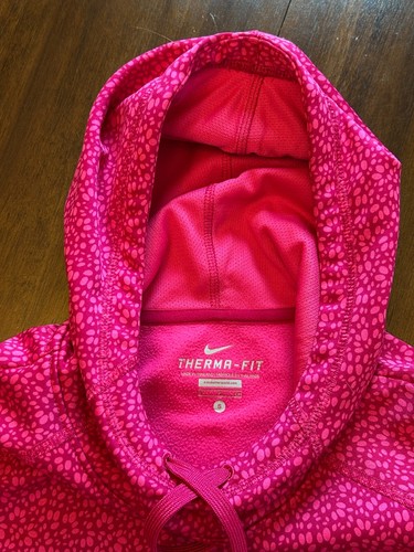 Nike Women's Thema-Fit Speckled Red Pink Pullover Hoodie Sweatshirt Size Small - Picture 14 of 16