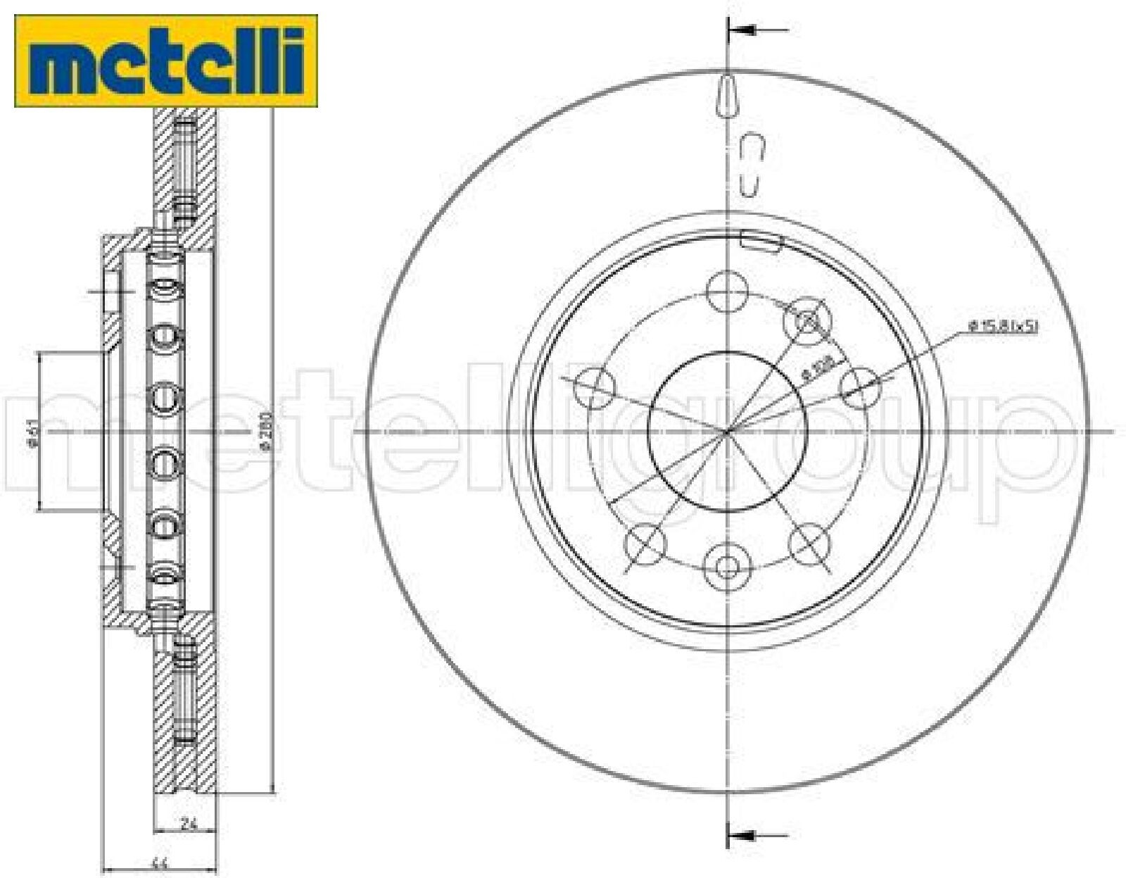 2x Bremsscheibe metelli 23-1341C 2 Bremsscheiben Vorderachse Vorne