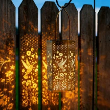 Solar Lantern Hanging Light LED Hummingbird Outdoor Garden Lamp Waterproof Decor