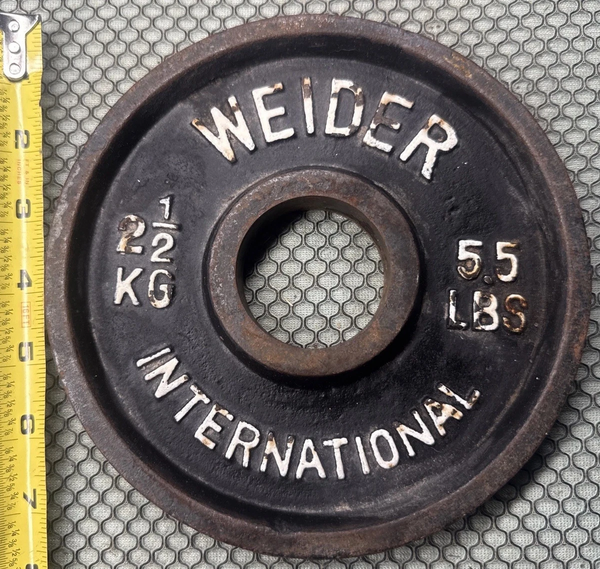 Paire De Poids Olympiques Weider International - 2x 10kg (22 Lb) - Total 44 Lbs - Vintage