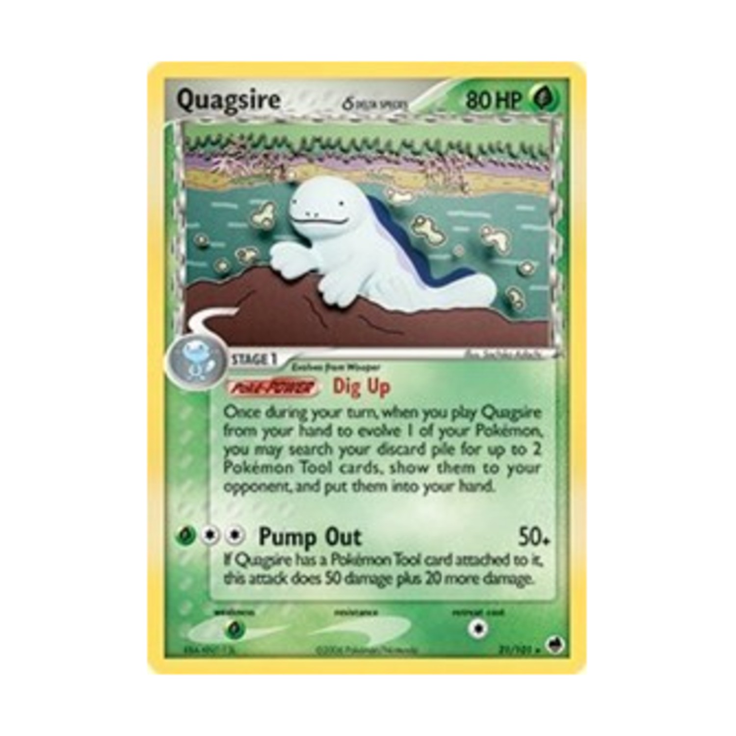Pokemon Dragon Frontiers Quagsire (Delta Species) (R) #21 EX