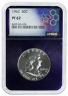 1962 Franklin Half Dollar Proof PF 67 NGC Graded 50C U.S. Silver Coin