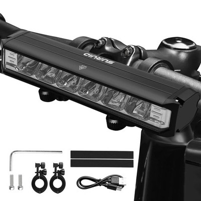 Suruid Super Bright LED Bike Light, USB Rechargeable Bicycle Headlight, Waterpro