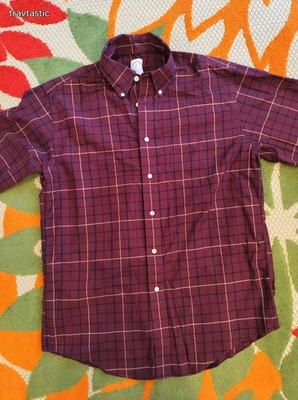 Brooks Brothers 346 Regula Fit Men's Red Long-Sleeved Button-Down Shirt Size M