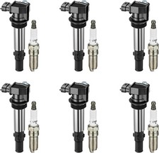 6 Ignition Coils Pack Uf375 And Spark Plug Fits 2004-2010 Cadillac Cts 3.6l