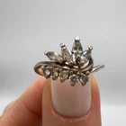 Vintage USSR Ring Cubic Zirconia Silver 925 Jewelry Women's Beautiful Size 6.5US