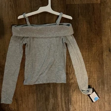 Art Class Girls Heather Gray Cold Shoulder Long Sleeve Shirt Size 6/7