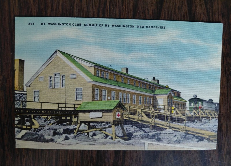 Mt. Washington Club Summit Mount Washingtn New Hampshire Vintage Linen Postcard