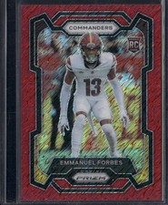 2023 Panini Prizm Emmanuel Forbes Red Shimmer Prizm RC /35 #399 Commanders
