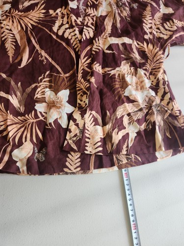 Witchery Linen Blend Brown Floral Print Kimono Open Jacket 2XS/XS - Picture 11 of 11