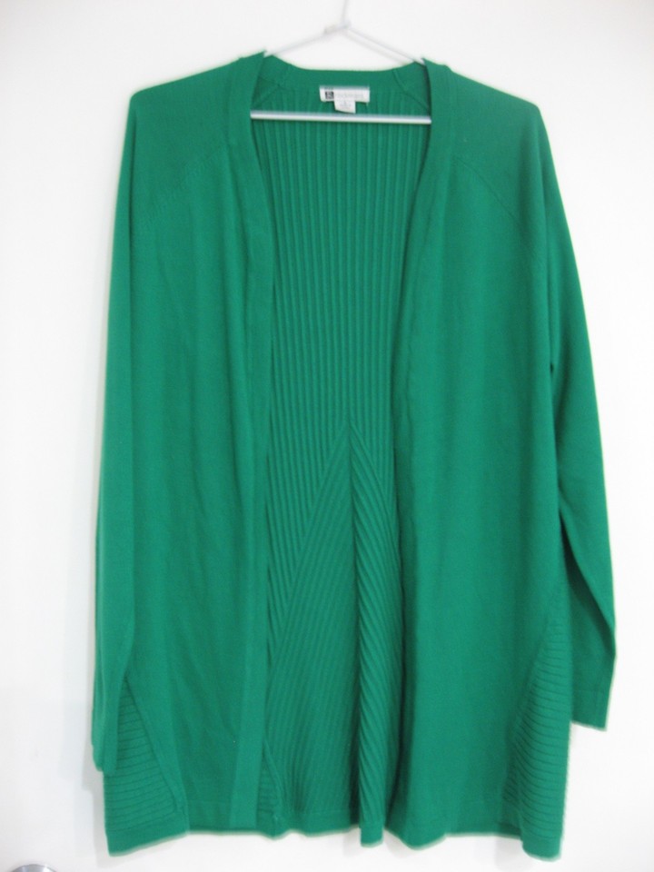 ROCKMANS GREEN LONG SLEEVE OPEN FRONT LONGLINE CARDIGAN SIZE S