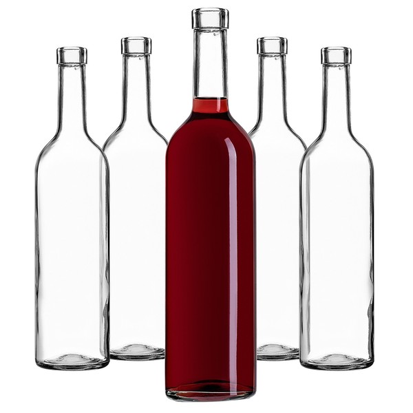 Kadax Weinflasche Aus Glas Ohne Korken , 750Ml, Transparent, 10 StüCk-image