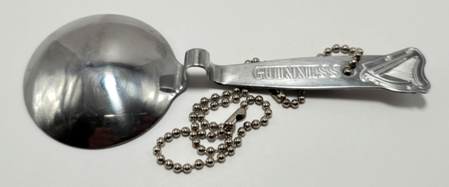 Guiness Pouring Spoon Black & Tan Bar Tool With Chain - Picture 3 of 3