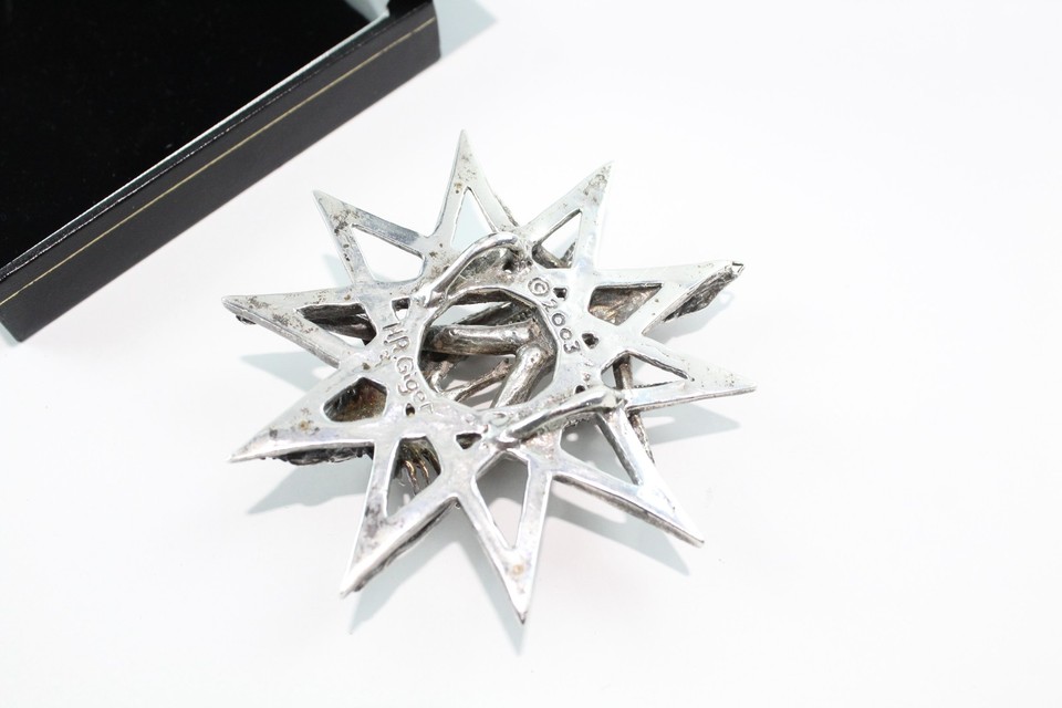 HR Giger Sterling Silver Pendant Occult Pentagram Statement Baphomet ...