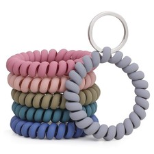 LGEGE 6 Coil Spiral Stretchable Wrist Keychain Band