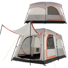 4-6 Person Camping Tent with Removable Rainfly Double Layer Cabin Tent Grey