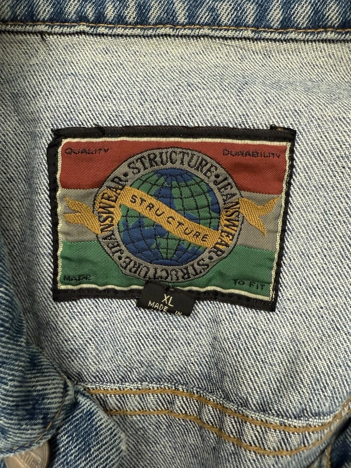 Preowned Vintage STRUCTURE denim trucker jacket Size XL - Image 2 of 4