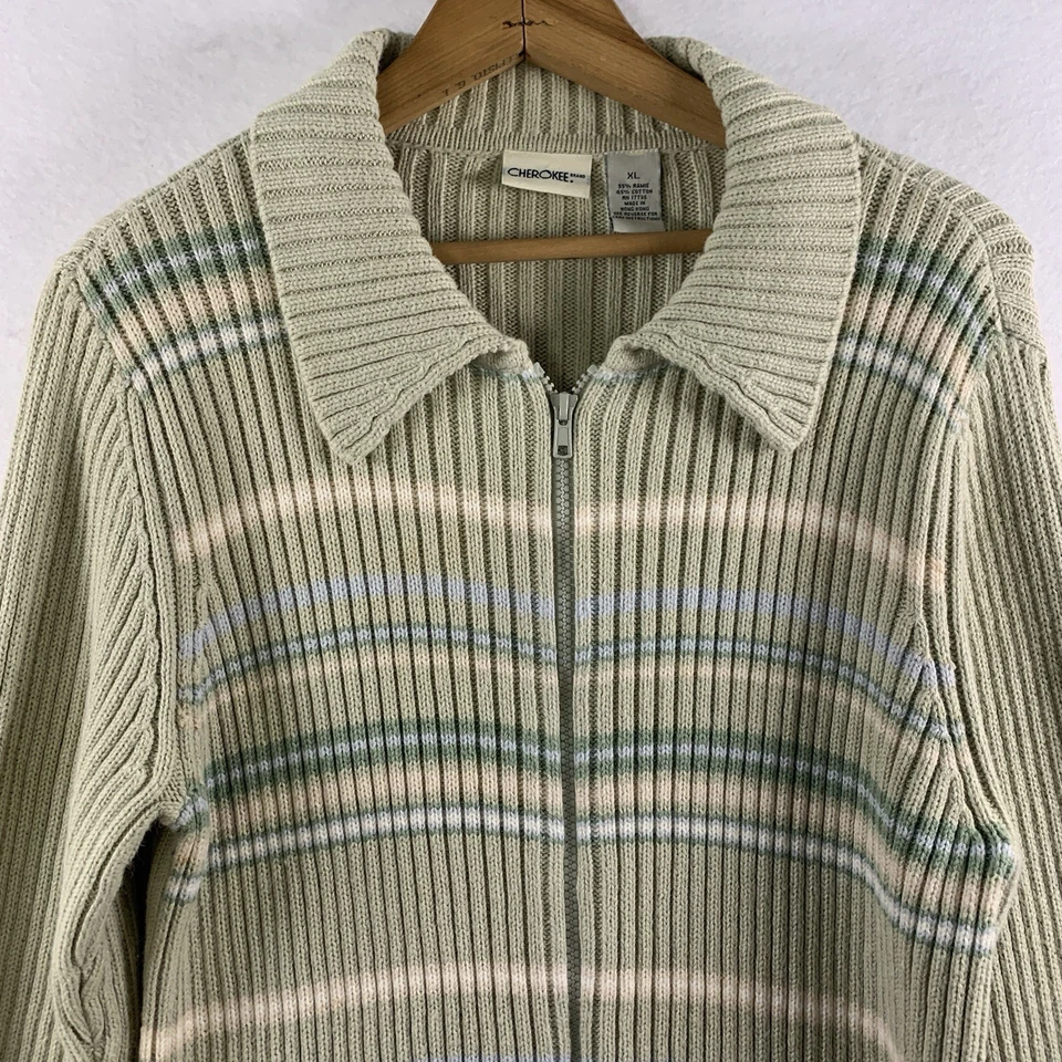 Suéter de Colección Cherokee Para Mujer Y2K Grueso Acanalado Cremallera Casa Indie Suave Grunge Foto 2 de 4