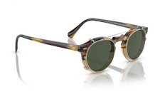 Oliver Peoples OP-13 Clip-On Occhiali Da Sole Sopra A Clip - Silver, Lenti Sfumate Verde Acqua, UV, Giappone