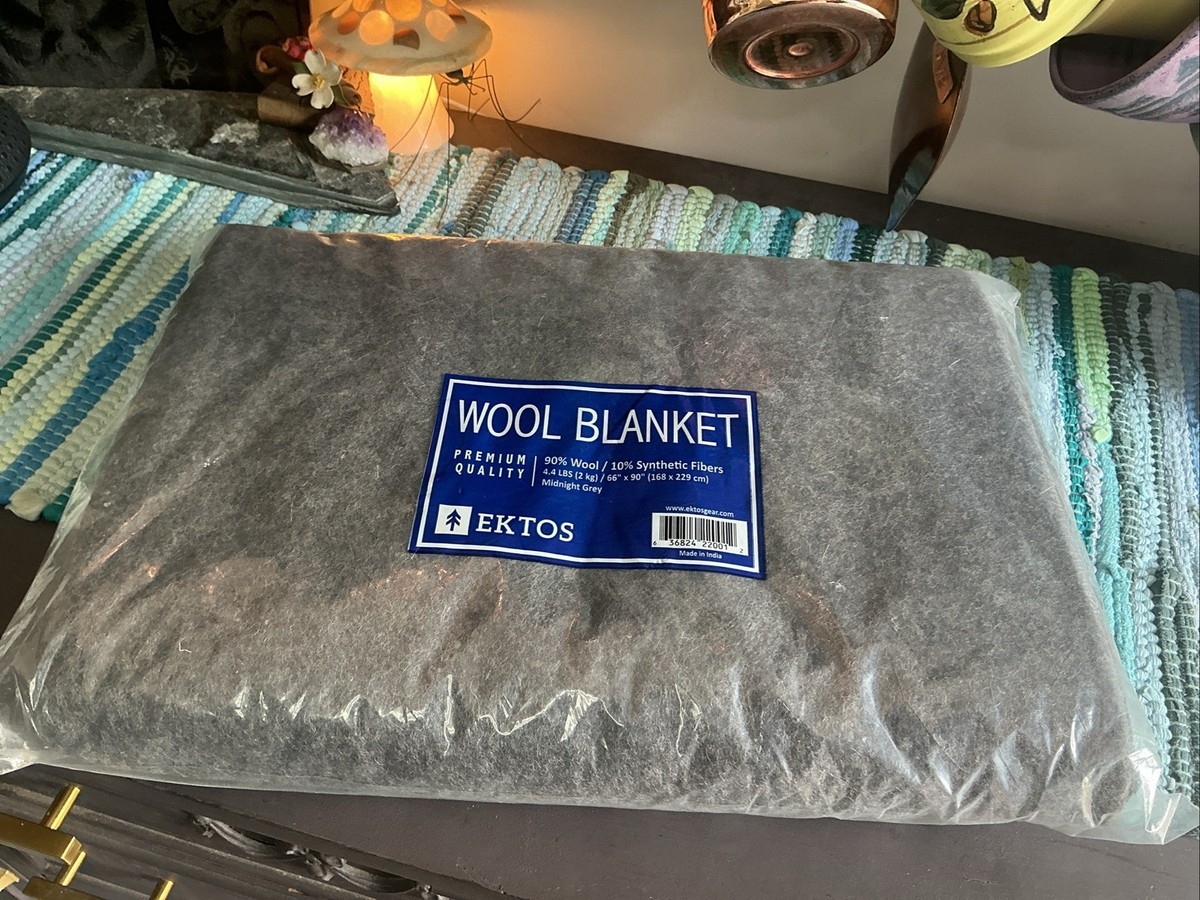 ラグ・カーペット Creek Angler's Device / Wool Blanket NEW Gray Wool Blanket Full / Queen 66”x90” 4.5lbs Camping Survival