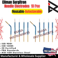 Ellman Surgitron Handpiece Needle Electrodes 10Pcs Reusable-Tungsten Tips New CE