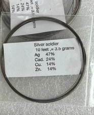 Hard Silver Solder brazing alloy  / 47% Silver / .016"- 26 gauge