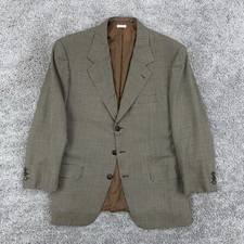 Brioni Blazer Men s 42 Gingham Check Wool 3 Button Made In Italy Quiet Luxury